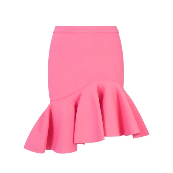 Alexander McQueen asymmetric peplum flutter hem Barbie pink skirt small - Picture 4 of 13
